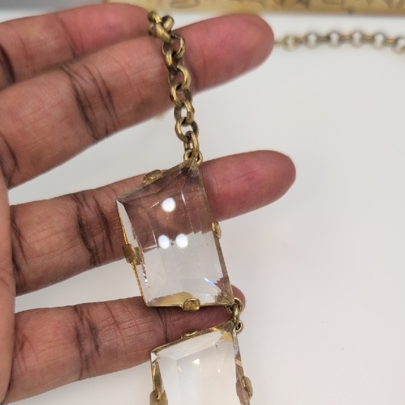 J. Crew Gold and Clear Ice Cube Statement Necklace - Picture 4 of 6